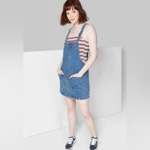 Wild Fable Blue Denim Zip Front Mini Dress size Medium